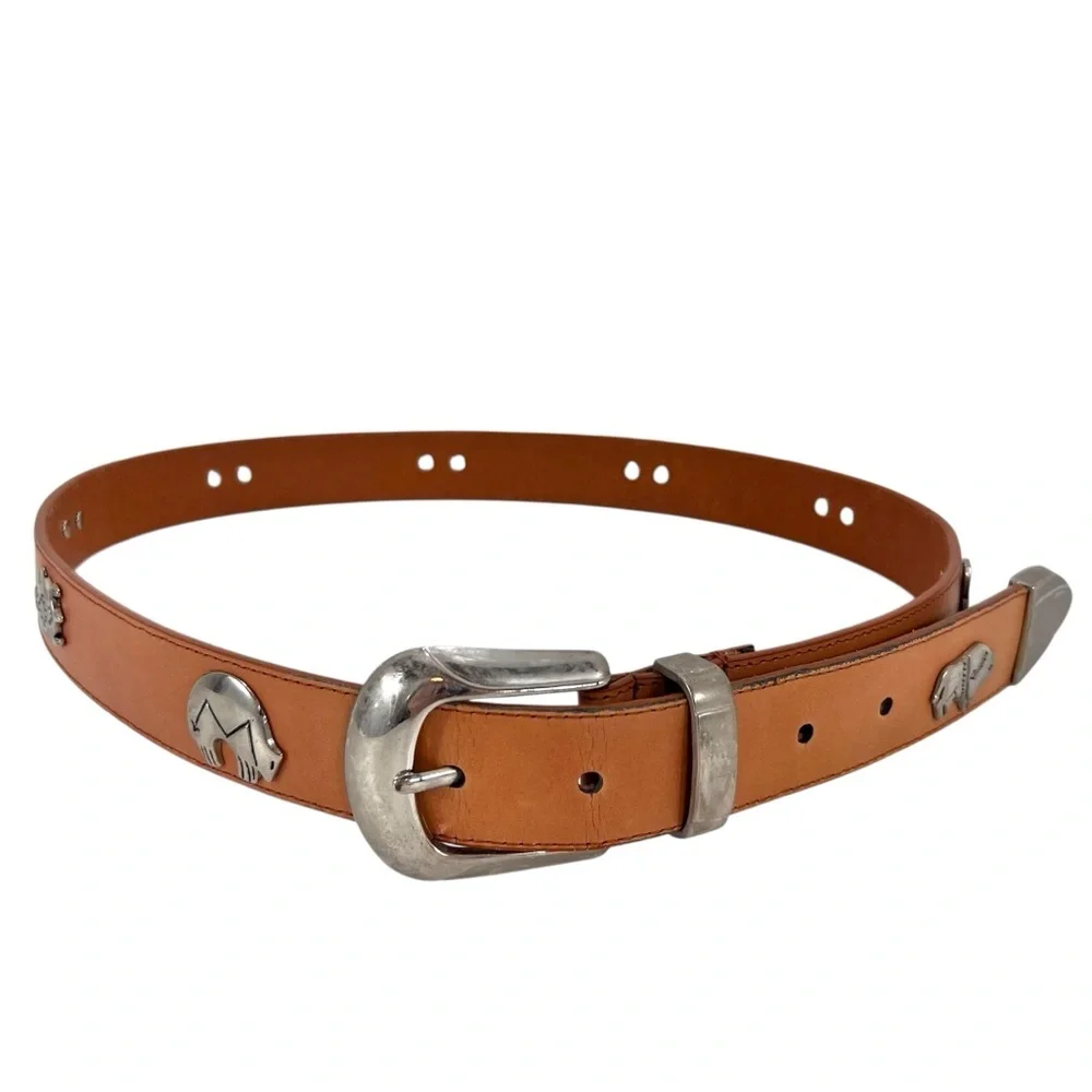 Sunbelt Belt Southwestern Embellished Animal Studded Light Brown Belt